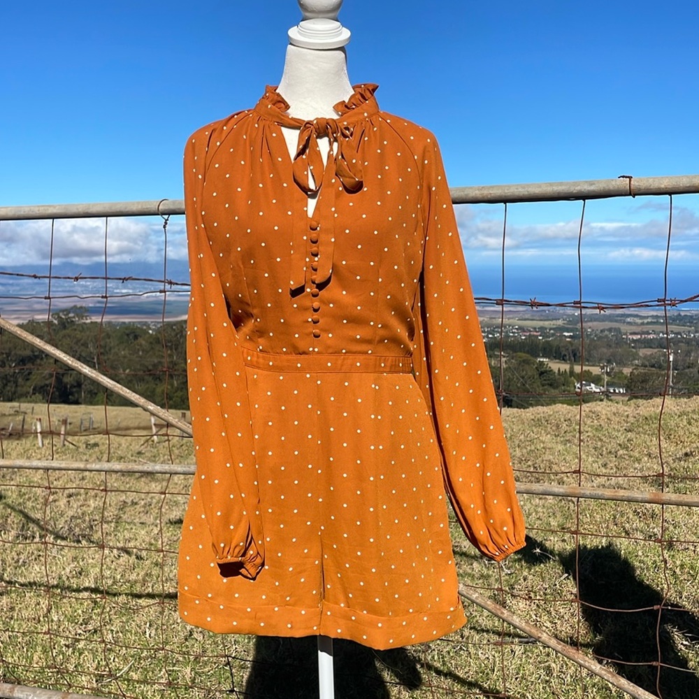 Express X LadyGang Polkadot long sleeve romper 6